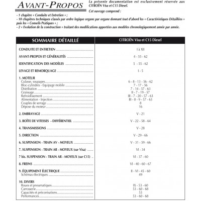 PACK RTA 470 - CITROEN VISA et C15 diesel (1984 à 1995) + PDF