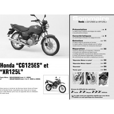 RMT 135 - HONDA CG et XR 125 (2003 et 2004) - YAMAHA FZ6 FAZER (2004 et 2005)