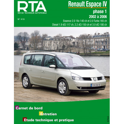 PACK RTA 419 - RENAULT ESPACE IV phase 1 (2002 à 2006) + PDF