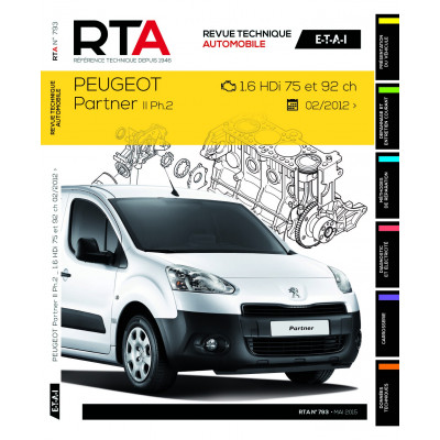 RTAB793 Peugeot Partner II Ph.2 - 1.6HDI75-92CH Depuis 2012-05