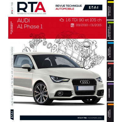 RTA B798 Audi A1  (09/2010 à 01/2015) 1.6Tdi 90et105CH