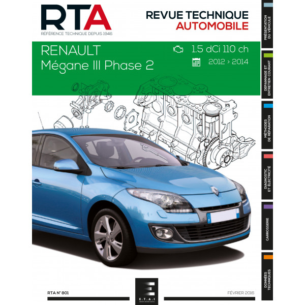 RTA 801 RENAULT MEGANE III phase 2 (2012 à 2014)