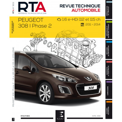 RTA 803 Peugeot 308I Ph.2 -1.6 e-HDI 112et115ch (depuis 04/11)
