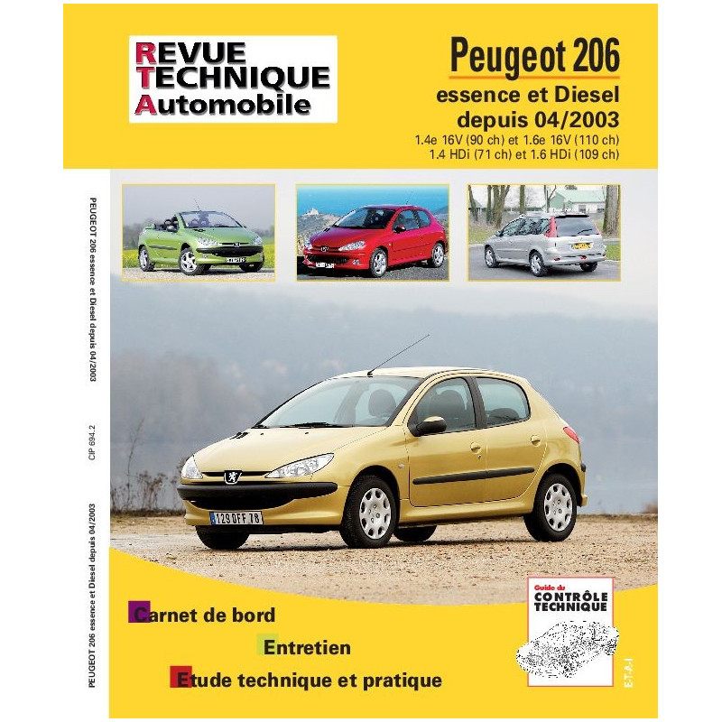 Revue Technique Peugeot 206 E/D (RTA) Site officiel ETAI