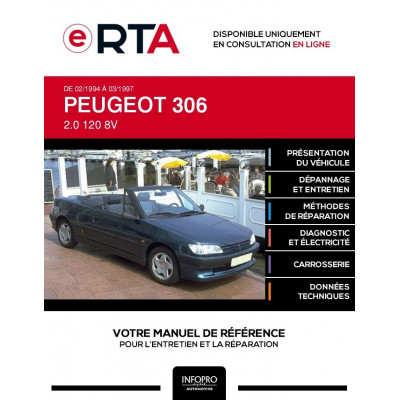 E-RTA Peugeot 306 CABRIOLET 2 portes de 02/1994 à 03/1997