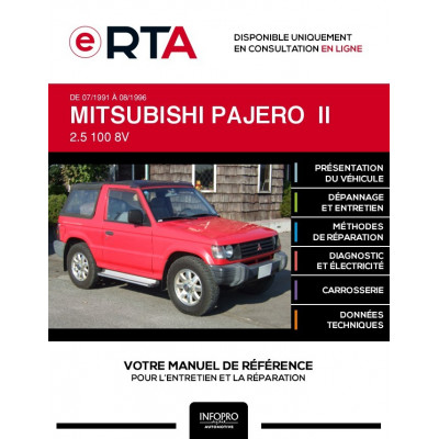 E-RTA Mitsubishi Pajero II CABRIOLET 2 portes de 07/1991 à 08/1996