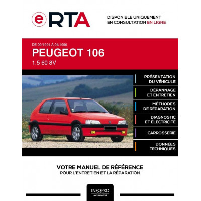 E-RTA Peugeot 106 HAYON 3 portes de 09/1991 à 04/1996