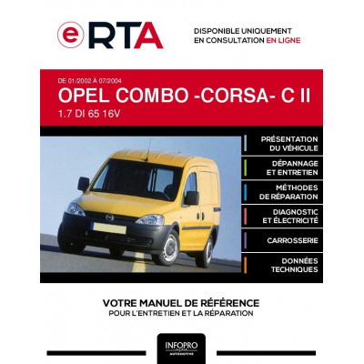 E-RTA Opel Combo -corsa- II FOURGON 5 portes de 01/2002 à 07/2004