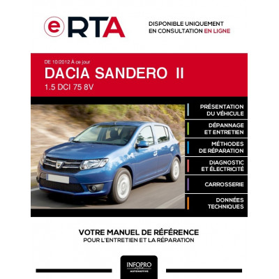 E-RTA Dacia Sandero II HAYON 5 portes de 10/2012 à ce jour