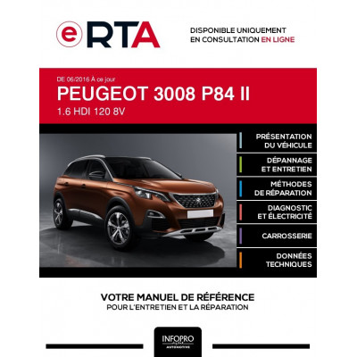 E-RTA Peugeot 3008 II BREAK 5 portes de 06/2016 à ce jour