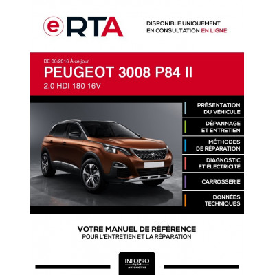 E-RTA Peugeot 3008 II BREAK 5 portes de 06/2016 à ce jour
