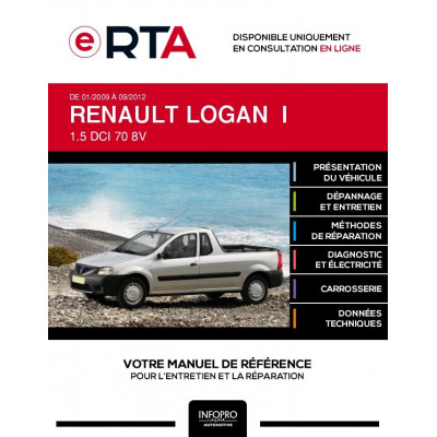 E-RTA Renault Logan I PICKUP 2 portes de 01/2009 à 09/2012