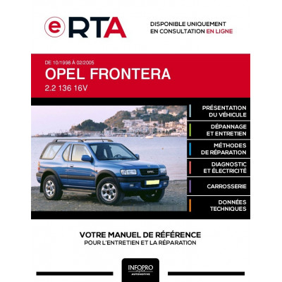 E-RTA Opel Frontera BREAK 3 portes de 10/1998 à 02/2005