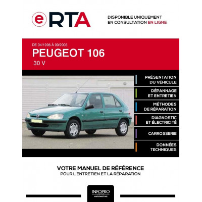 E-RTA Peugeot 106 HAYON 5 portes de 04/1996 à 09/2003
