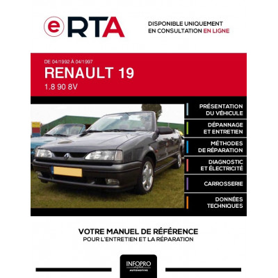 E-RTA Renault 19 CABRIOLET 2 portes de 04/1992 à 04/1997