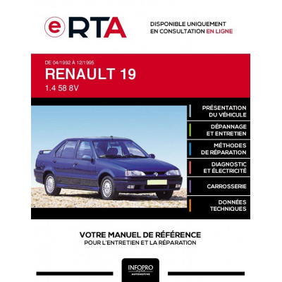E-RTA Renault 19 BERLINE 4 portes de 04/1992 à 12/1995