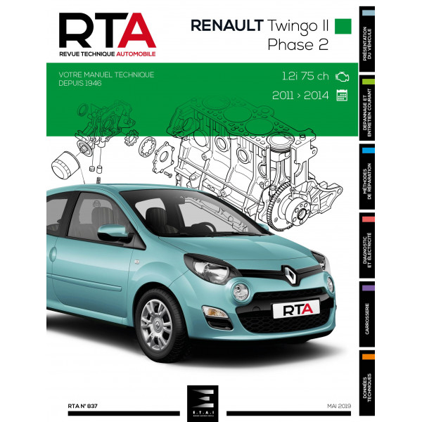 RTA 837 RENAULT TWINGO II PHASE 2 (2011 à 2014) - Essence