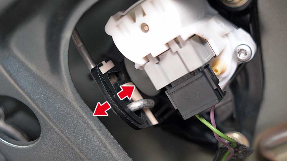 Mouvement de l'actionneur du verrouillage centralisé