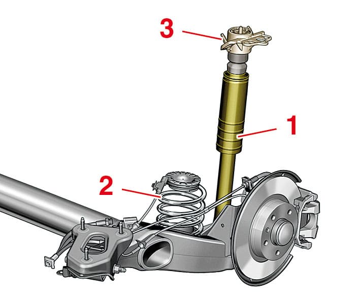 Train arrière à amortisseur